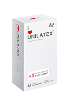 Ультратонкие презервативы Unilatex Ultra Thin - 12 шт. + 3 шт. в подарок 150 - фото 8700