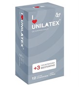 Презервативы Unilatex Ribbed 12+3 шт в подарок 3021 3021